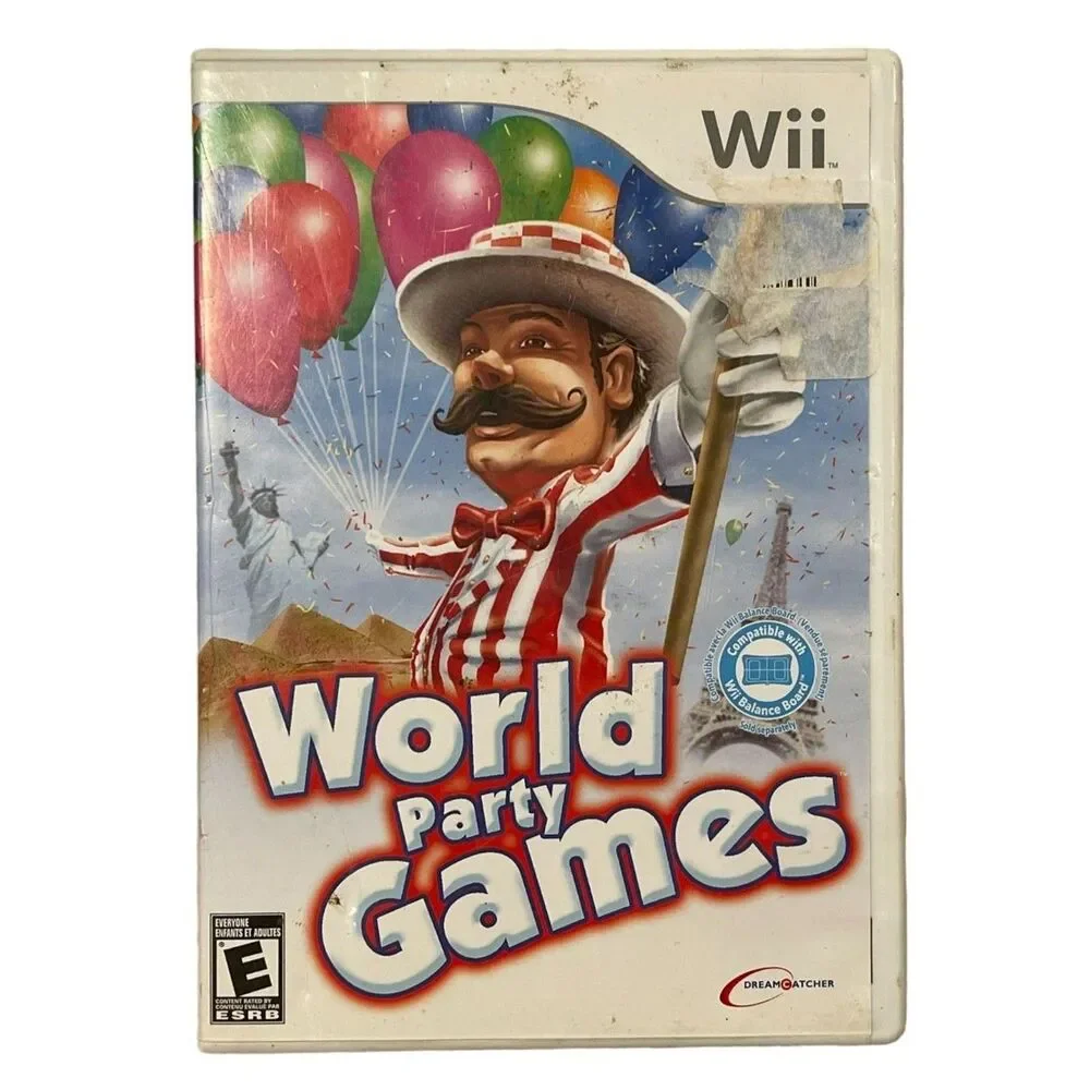 World Party Games (Nintendo Wii) TESTED COMPLETE CASE DISC BOOK Video Game